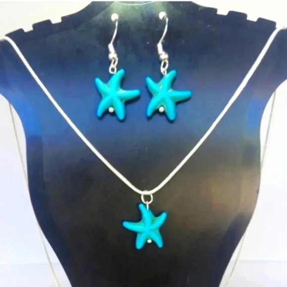 NWT..FL KEYS SALTWATER OCEAN STAR ON .925 SILVER CHAIN..earrings included - Picture 1 of 5